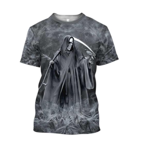 Skull Grim Reaper Smoke T shirt
