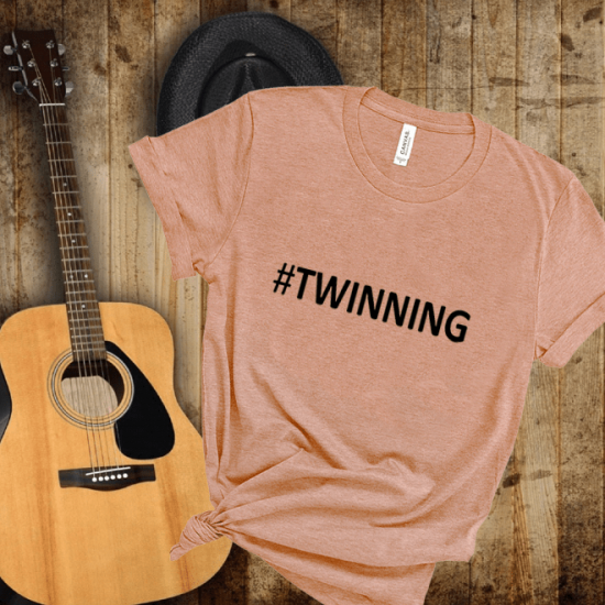 Hashtag Twinning tshirt,birthday present gifts/