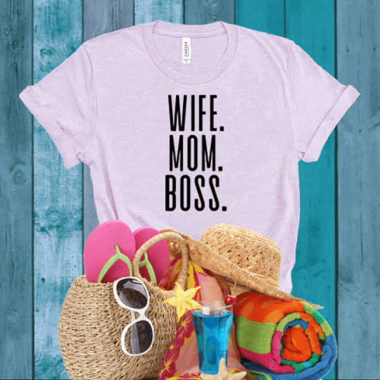 Wife Mom Boss Gift for Mother Tshirt gifts for Mom