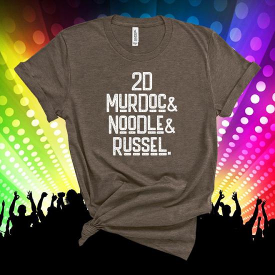 Gorillaz Tshirt,2D,Murdoc,Noodle,Russel,Music Tshirt/
