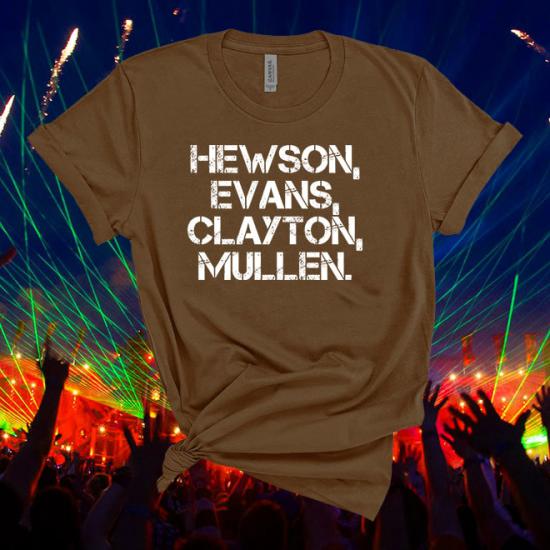 U2 Tshirt,Hewson,Evans,Clayton,Mullen,Music Line Up  Tshirt/