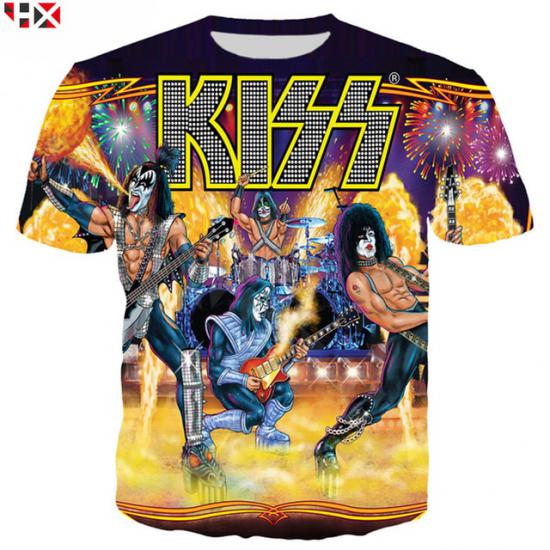Kiss,Metal Rock Music,Shock Me Tshirt/
