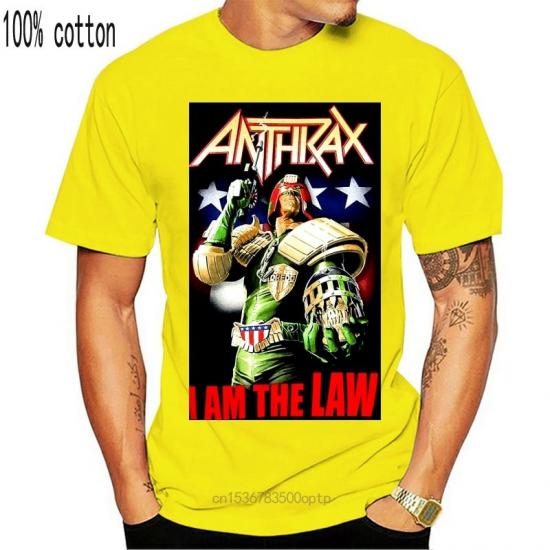 Anthrax,Thrash Metal, Groove Metal,I’m The Law yellow Tshirt/