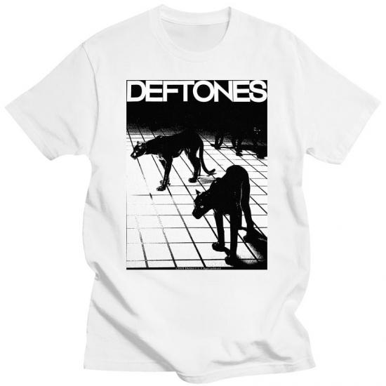 Deftones,Alternative Metal,Cherry Waves,White Tshirt