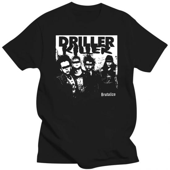 Driller Killer Band,Crust Punk,Death Metal,Brutalize,Black Tshirt/