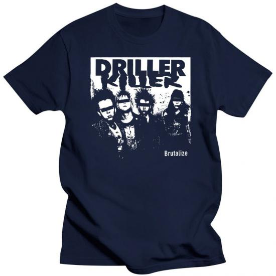 Driller Killer Band,Crust Punk,Death Metal,Brutalize,Blue Tshirt/