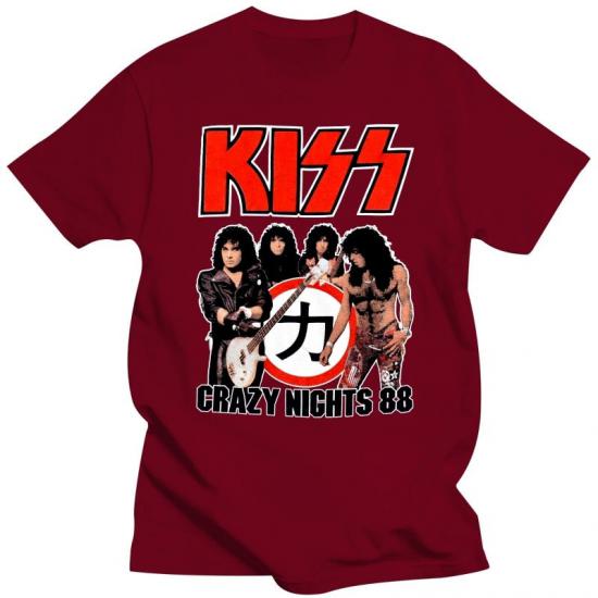 Kiss,Hard rock, Heavy Metal,Creatures of the Night,red Tshirt