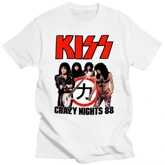Kiss,Hard rock, Heavy Metal,Creatures of the Night,white Tshirt