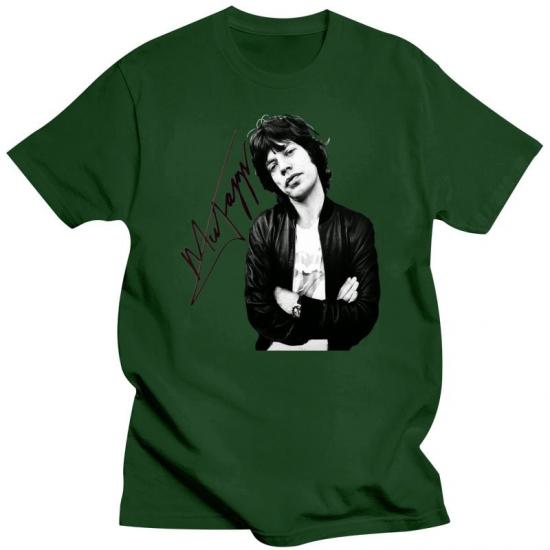 Mick Jagger,Contemporary Pop,Rock, Rock & Roll black,green Tshirt