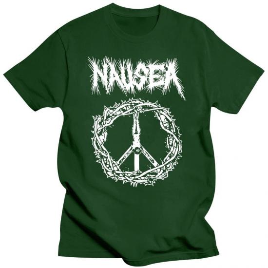 Nausea,Crust Punk Band,green Tshirt/