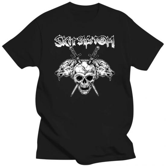 Skit System,Crust Punk,Death Metal,black Tshirt