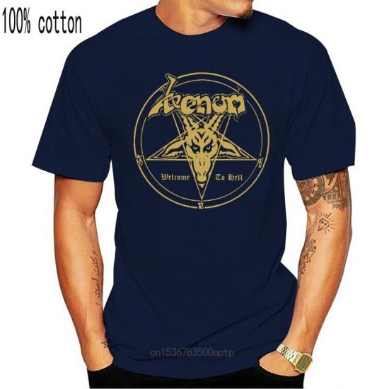 Venom,Metal Band,Welcome To Hell,blue Tshirt/