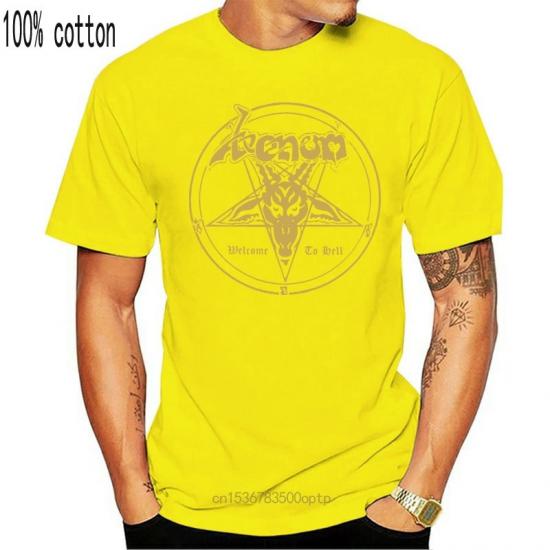 Venom,Metal Band,Welcome To Hell,yellow Tshirt