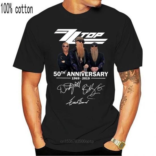 ZZ Top Band, Blues Rock,Hard Rock,50 years anniversary,black Tshirt