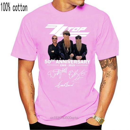 ZZ Top Band, Blues Rock,Hard Rock,50-years-anniversary,Pink Tshirt