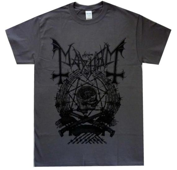 Mayhem Barbed Wire Grey T shirt,Rock Band T shirt