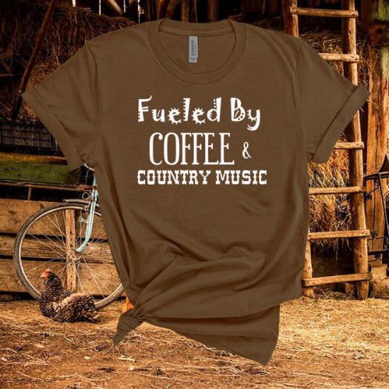 Fueled by Coffee and Country Music Shirt,Country Music Lover Gift