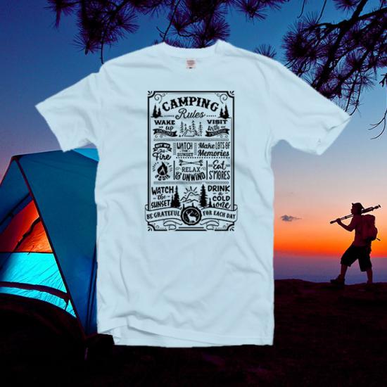 Camping Rules black  tshirt/