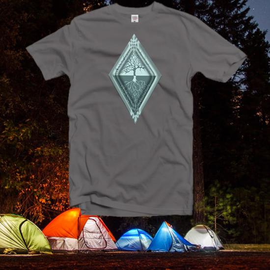 Graphic Tees ,Triangle and Pines,Nature TShirt Men
