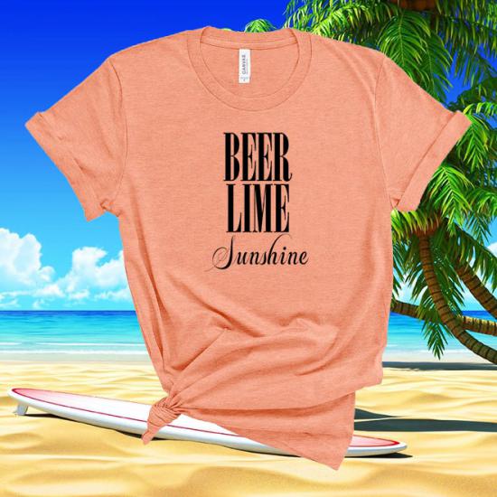 Beer Lime Sunshine tshirt,beach tshirt,vacation,summer shirt,funny tshirt/
