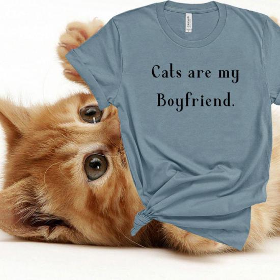 Cats are my boyfriend tee,women mens tshirts/