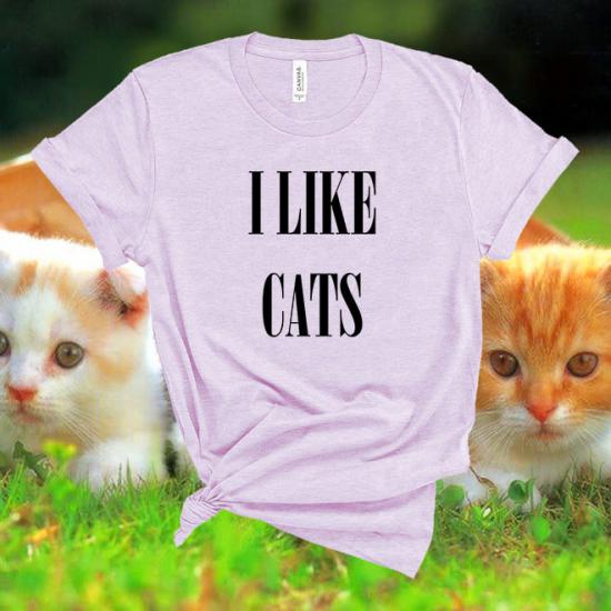 I like cats, Cats lover shirt, Women shirt, woman tee/