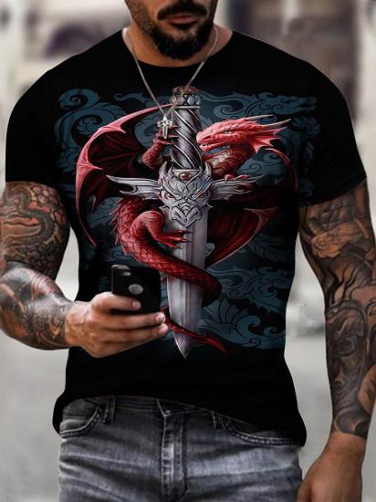 Cross Sword and Dragon Tshirt/