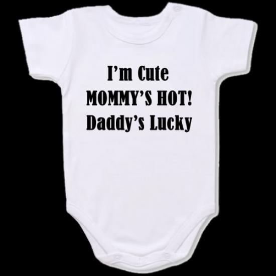 Mommy’s HOT Baby Bodysuit Slogan onesie /
