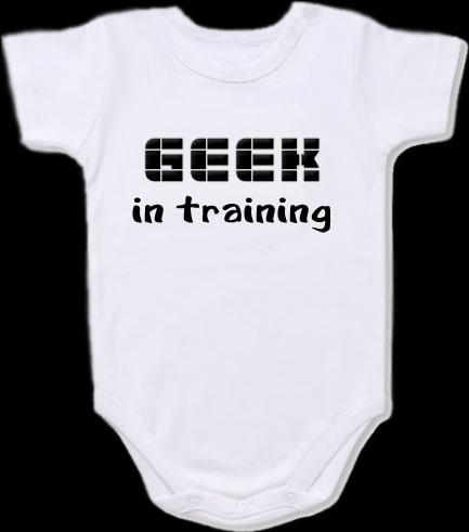 Geek in training Baby Bodysuit Slogan onesie /