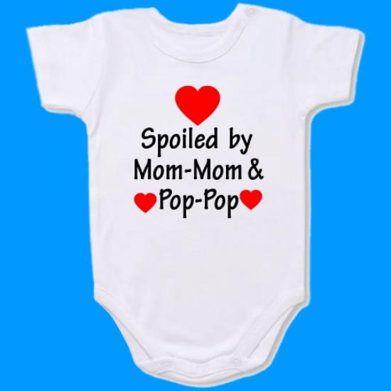 Spoiled by Mom-Mom Baby Bodysuit Slogan onesie