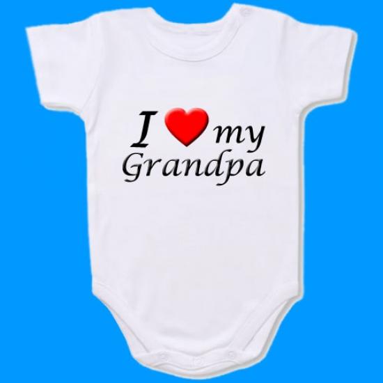I love My Grandpa Baby Bodysuit Slogan onesie