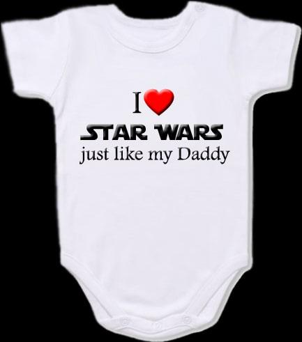 I love Starwars Baby Bodysuit Slogan onesie