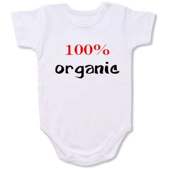 100% Organic Bodysuit Baby Slogan onesie