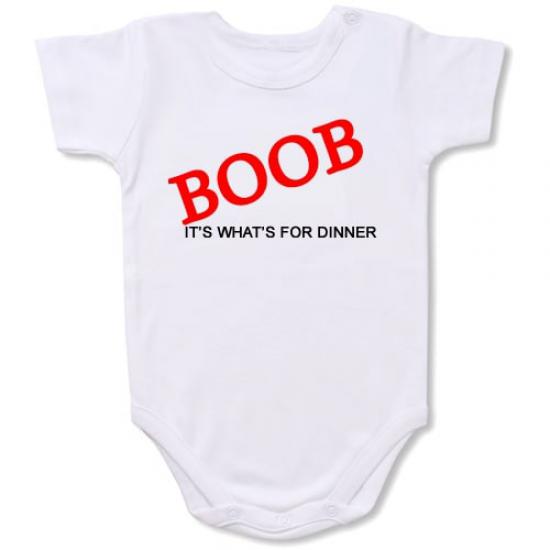 Boob it’s Whats for Dinner Bodysuit Baby Slogan onesie