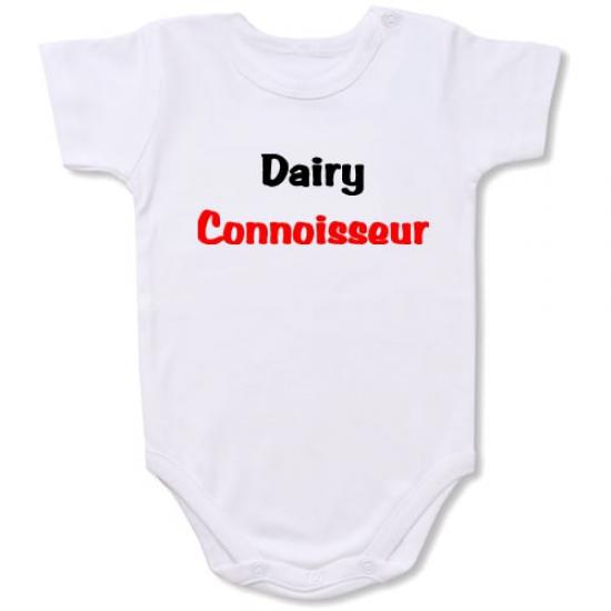 Dairy Connoisseur  Bodysuit Baby Slogan onesie /