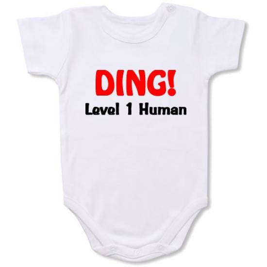 Level 1 Human Bodysuit Baby Slogan onesie /