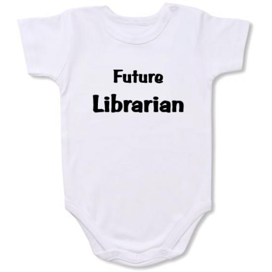 Futura Librarian  Bodysuit Baby Slogan onesie /