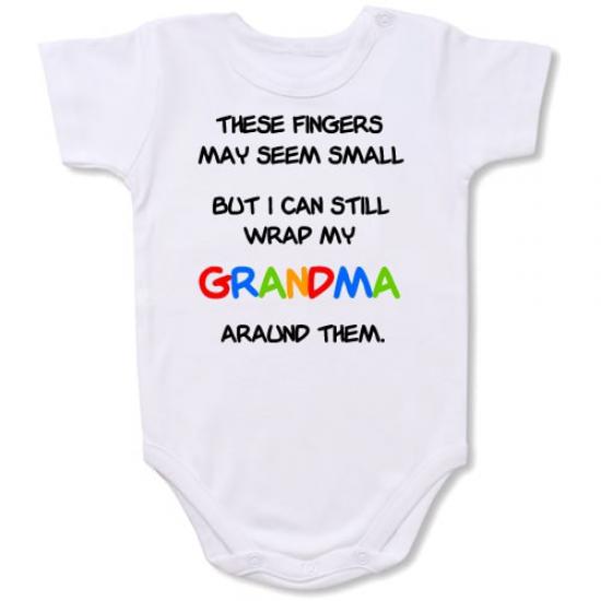 These Fingers Grandma  Bodysuit Baby Slogan onesie /
