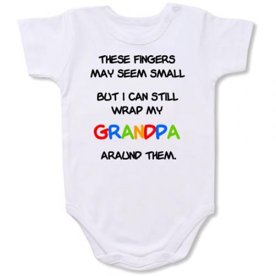 These Fingers Grandpa Bodysuit Baby Slogan onesie