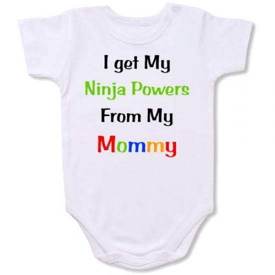 Ninja Powers Bodysuit Baby Slogan onesie /