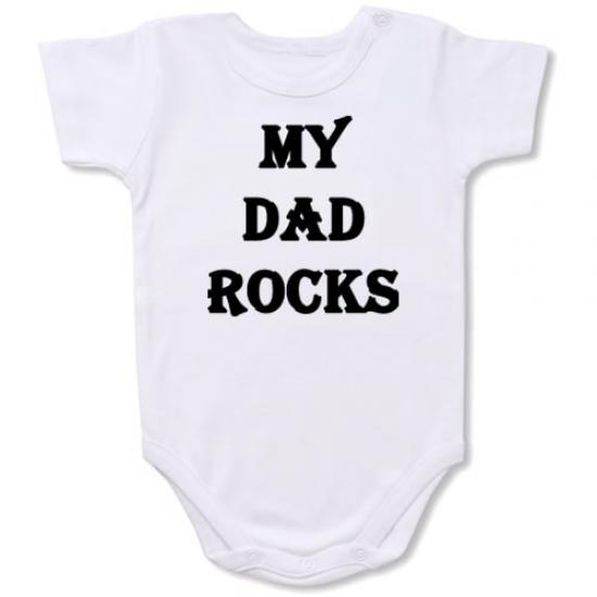 My Dad Rocks Bodysuit Baby Slogan onesie