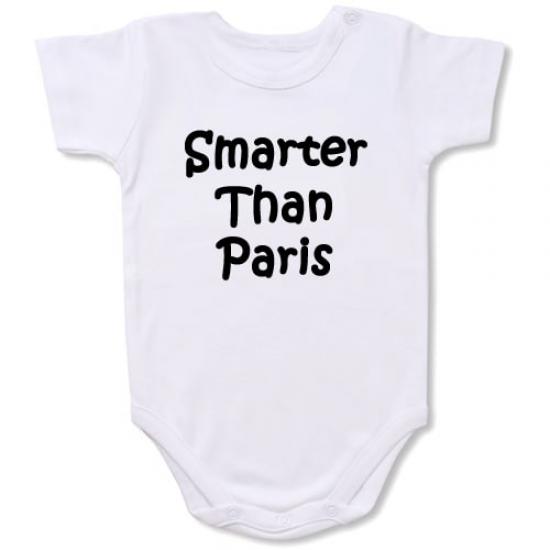 Smarter Than Paris Bodysuit Baby Slogan onesie