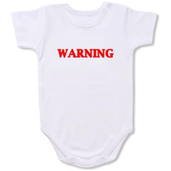 Warning  Bodysuit Baby Slogan onesie /