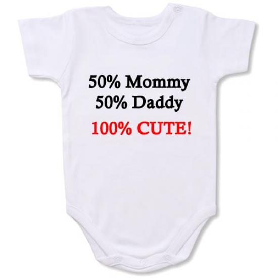 100% Cute  Bodysuit Baby Slogan onesie /
