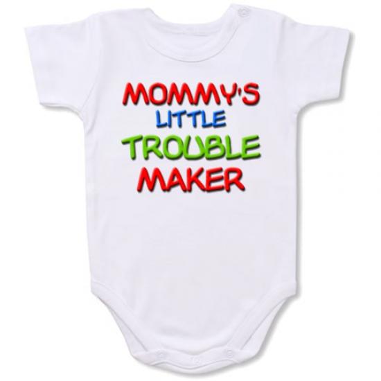Mommy’s Trouble Maker  Bodysuit Baby Slogan onesie /