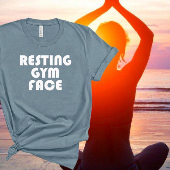 Resting Gym Face Tee,Cardio t Shirt,Fitness