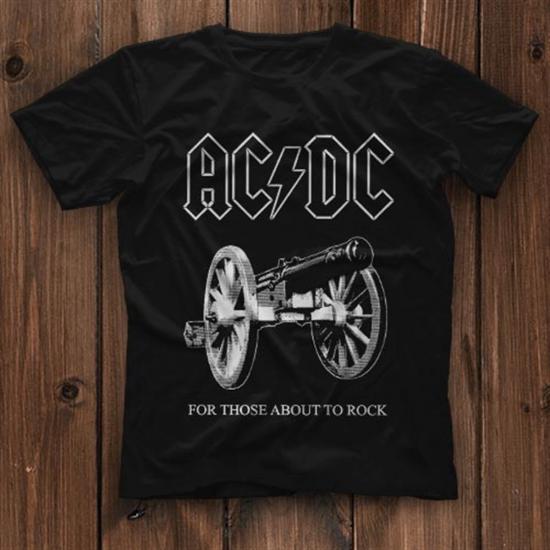 AC-DC,For Those About To Rock,Black Unisex Tshirt 022  /
