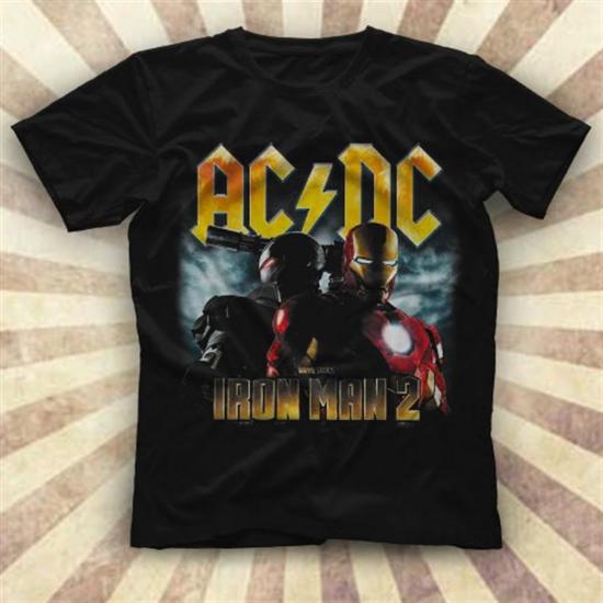 AC-DC,Iron-Man,Black Unisex Tshirt 028