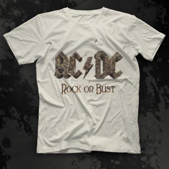 AC-DC,Rock Or Bust,White Unisex Tshirt 032  /