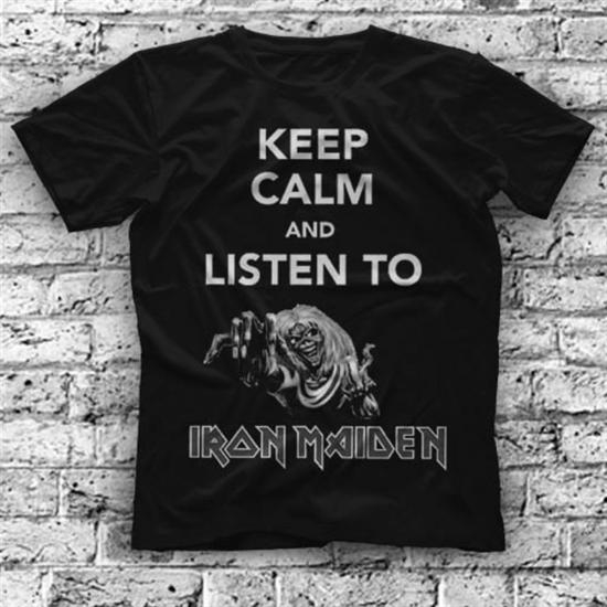Iron Maiden T shirt,Keep Calm And Listen,Music Band T shirt 85/